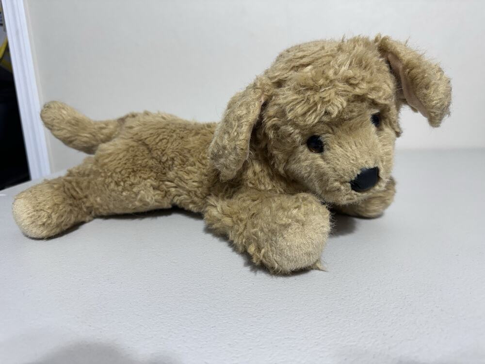 Douglas Cuddle Toys Yellow Lab Dog Plush Stuffed Animal Vintage Pink Tag 14 Inch